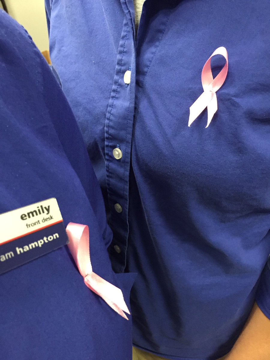 EmilyChrls's tweet photo. We wore our pink ribbons today for breast cancer awareness. #HandsOnHamptonality https://t.co/cNTXrXG1T3