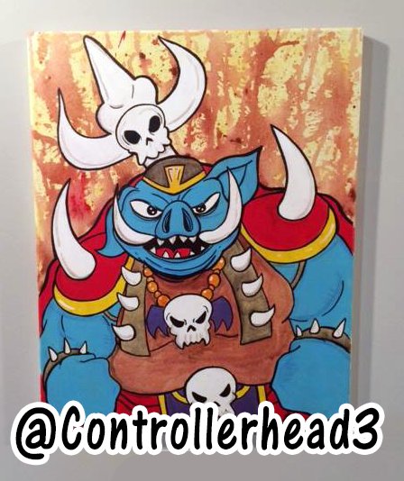 Controllerhead3's tweet photo. Digging through old work, Found a Gannon Painting I did. Whatcha think? #retrogaming #Zelda #controllerhead #GamersUnite #gameart #gannon https://t.co/NAZgnQTqNO