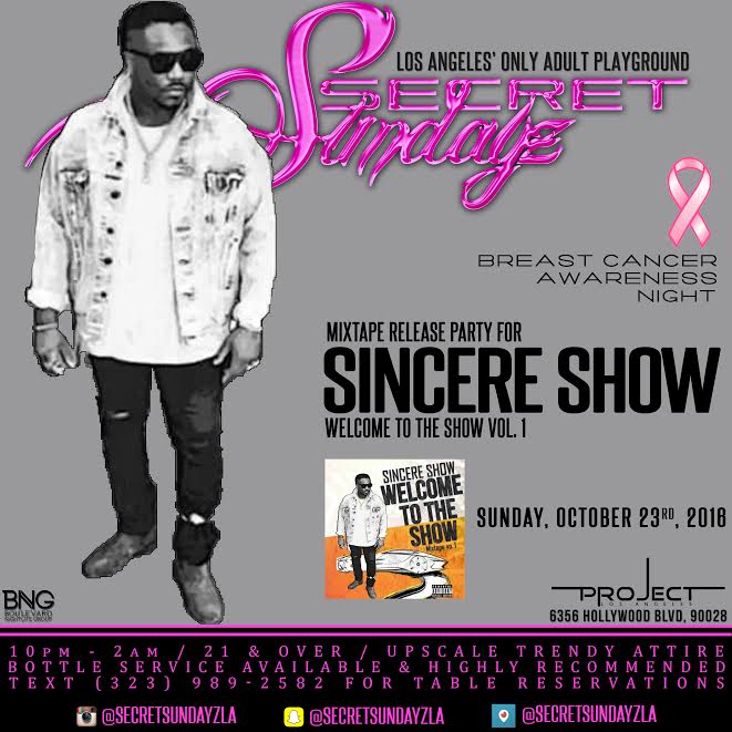 RealKendraLA's tweet photo. SUN 10pm @SecretSundayzLA 6356 Hollywood Blvd MIXTAPE RELEASE for @SincereShow #WelcomToTheSHOW Vol 1 txt323.989.2582 #SecretSundayz https://t.co/M5VYT77cCG