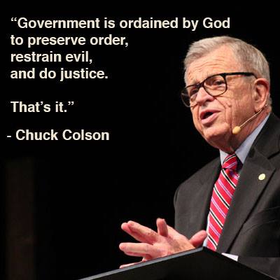 George_Barna's tweet photo. "Government is ordained by God to preserve order, restrain evil, and do justice. That’s it." - Chuck Colson https://t.co/SHPnll4WhA