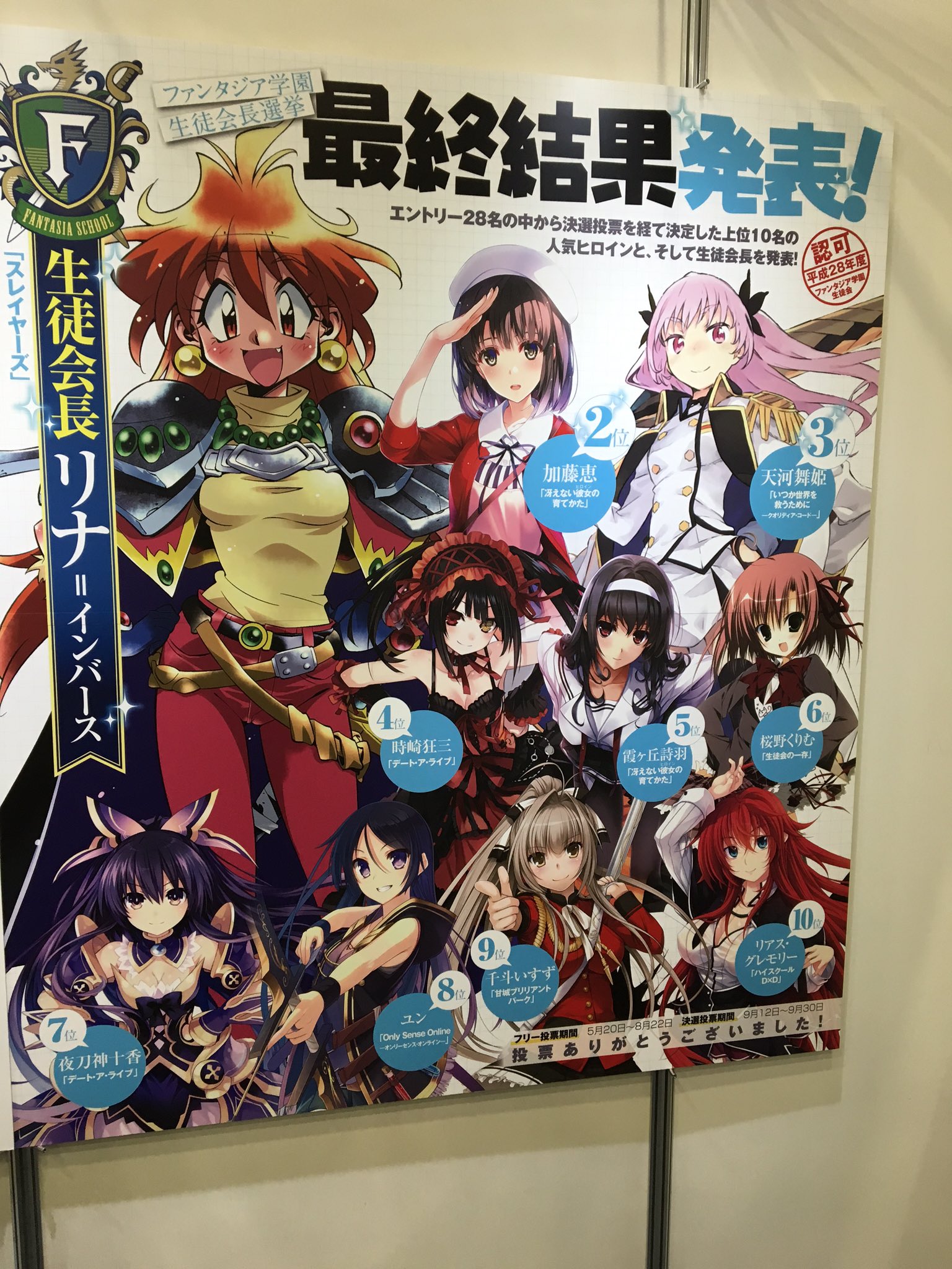 彼女 白坂小梅p ファンタジア文庫大感謝祭16覗いてきた うむ リナ以外わからん 図書室というからには 全ファンタジア文庫があるんだろうと行ってみたら ハイスクール重機動作戦 もなければ 食前絶後 もない なーんもなかった感 老害 T
