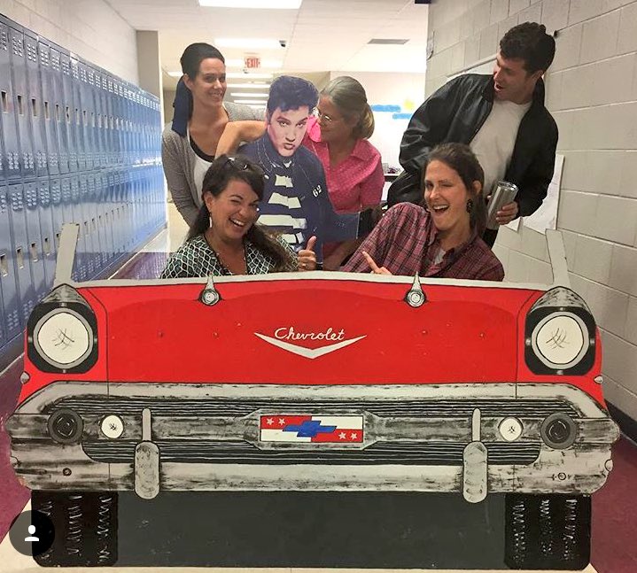 SiegelEagles's tweet photo. Not sure who had more fun with our 50's theme day today, the staff or the students?!? #50thdayofschool https://t.co/2AE1f5s9WV