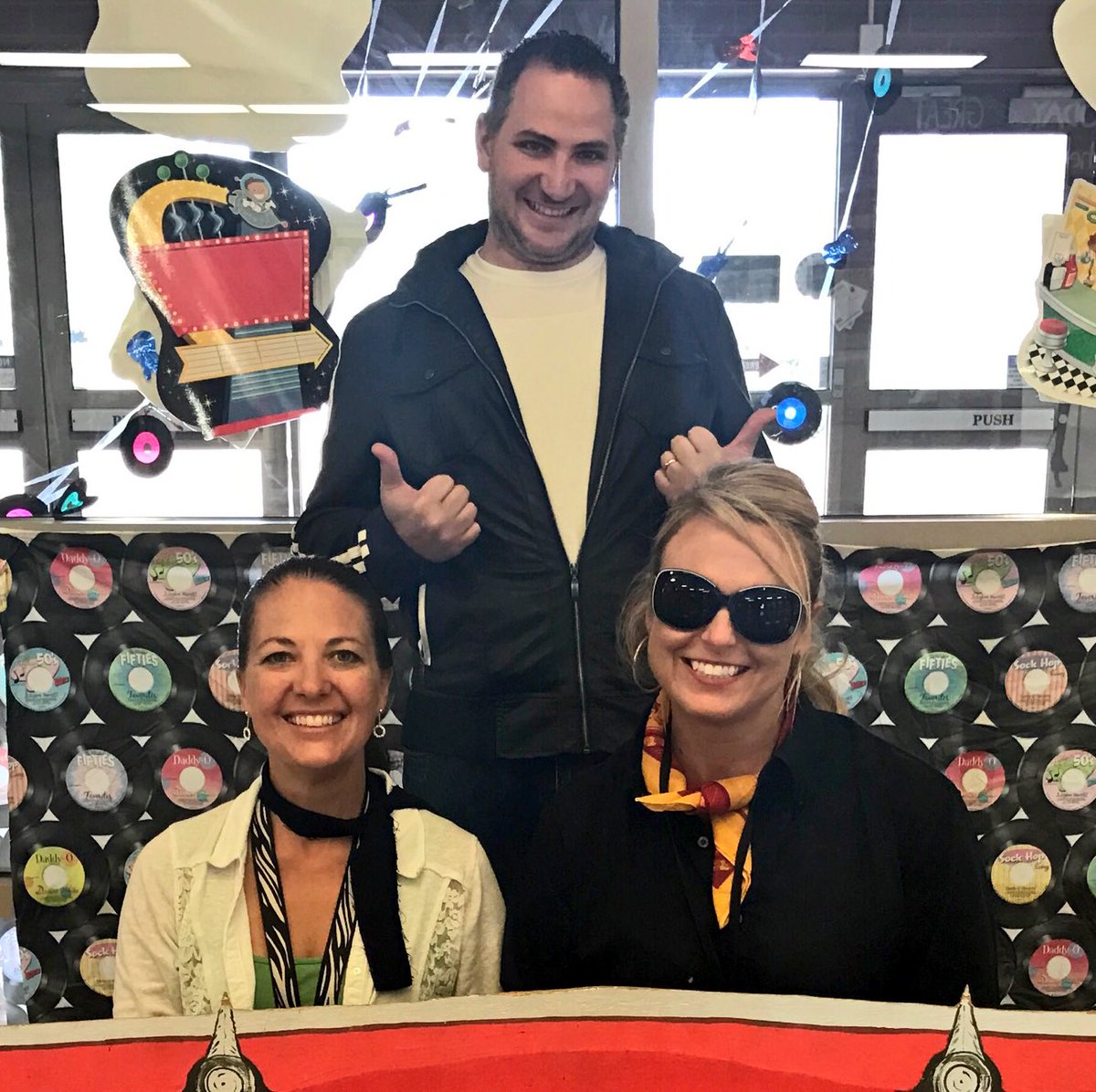 SiegelEagles's tweet photo. Not sure who had more fun with our 50's theme day today, the staff or the students?!? #50thdayofschool https://t.co/2AE1f5s9WV