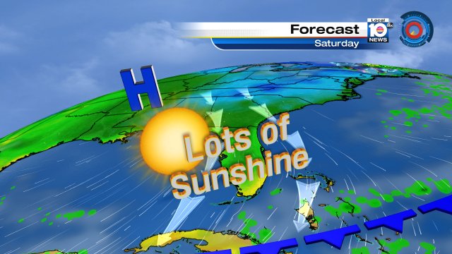 Expect a cool start to Saturday with temps in the 60s and a mild finish with highs in the lower 80s.  Enjoy the sun! https://t.co/zTq51PSbuZ