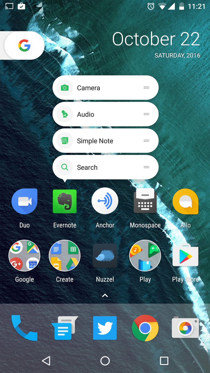 rmtux's tweet image. I love the new @evernote update on #Android 7.1. Those #AppShortcuts are productivity magic spells :)