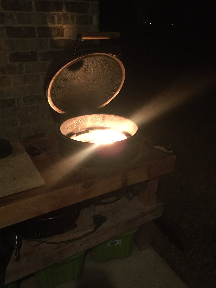 kent1811's tweet photo. 15lbs of Pork shoulder rubbed down with some @MeatChurch for our 1year olds birthday tomorrow. @BigGreenEgg @BGE_nation #cookinginthedark https://t.co/D4OMBcT8hK
