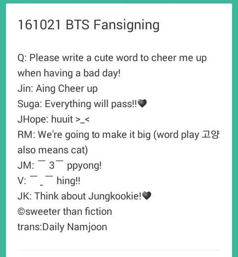 Daily_Namjoon's tweet photo. 161021 BTS Fansigning
Post-it trans https://t.co/cQW7YJ5REP