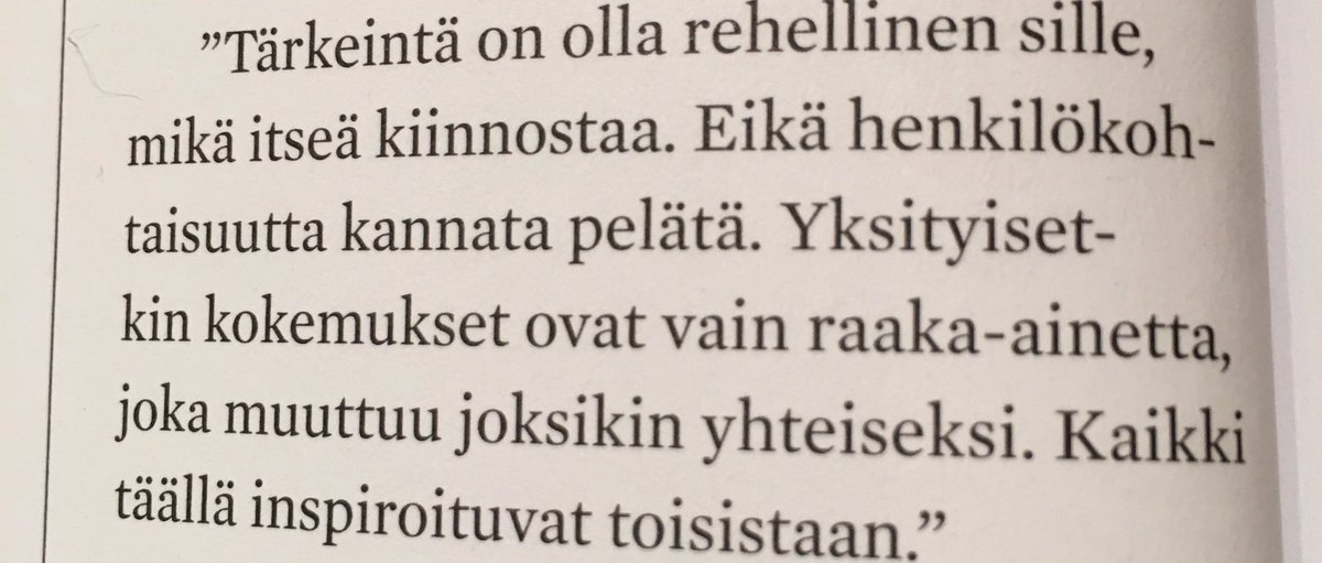 ilkkamakitalo's tweet photo. @paulavesala #selvis "Tärkeintä on olla rehellinen sille, mikä itseä kiinnostaa...kaikki inspiroituvat toisistaan." #elämänohje https://t.co/eRWTNcSi1A