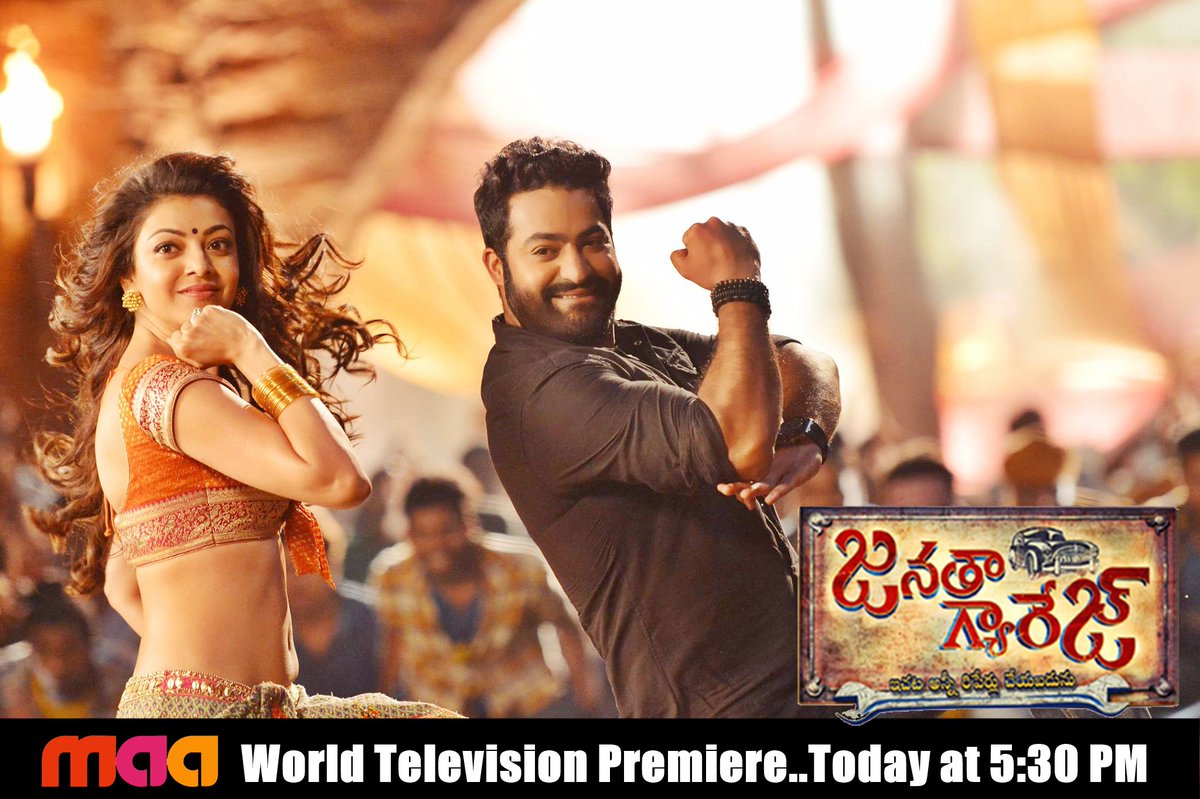 StarMaa's tweet photo. #JanathaGarage World Television Premiere..Today at 5:30 PM #JanathaGarageOnMAA https://t.co/u8NchHVl9F