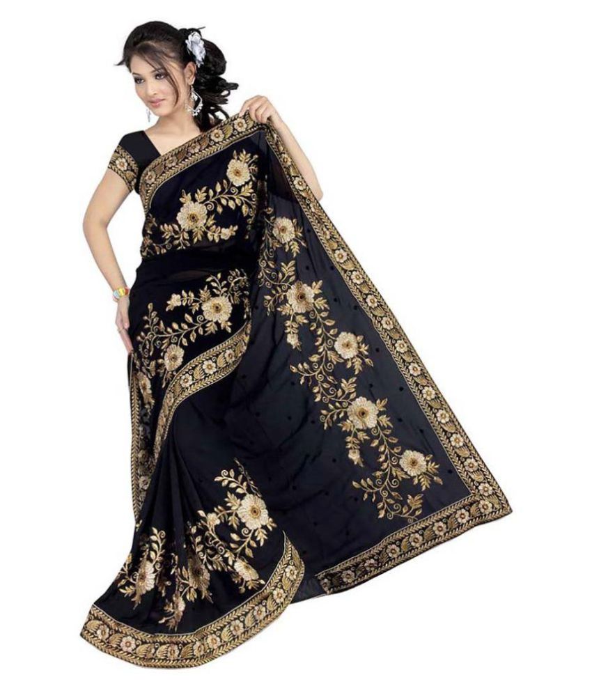 zazva_com's tweet photo. Dressy Black Georgette #Saree - https://t.co/52dZCGyquI #GeorgetteSaree https://t.co/cFvvHhnDb3