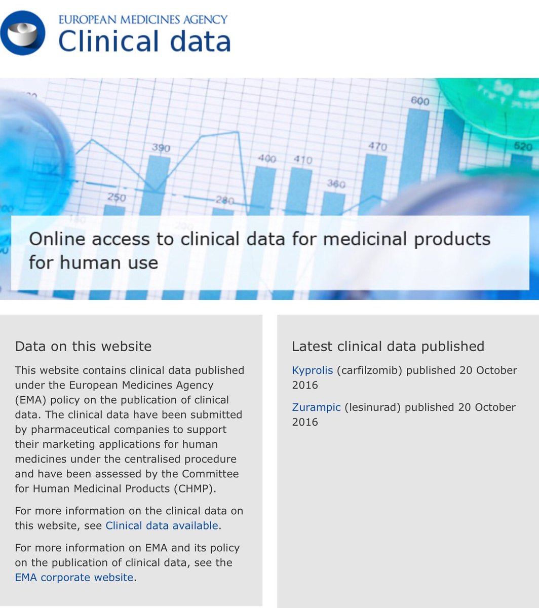 GGRecchia's tweet photo. Historical 20 Oct 2016 EMA. European Medicines Agency gives open access to clinical data for new medicines authorised in the EU #openCTdata https://t.co/TuyHlVzUVD