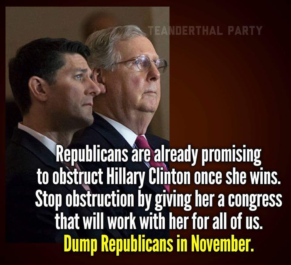 sheriffali's tweet photo. Even Before Hillary Is Sworn In GOP Promises To Obstruct! Vote Out The Republican Do Nothing Congress
#VoteBlueCongress
#VoteClintonKaine https://t.co/ZHtCgaaaLV
