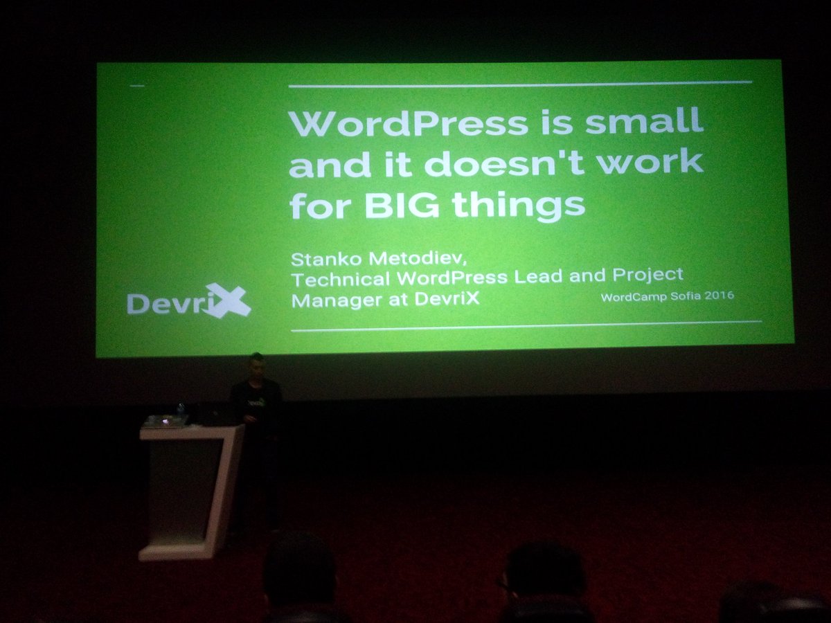 MorettiGeorgiev's tweet image. @metodiew presenting at #WCSofia #DevriX
