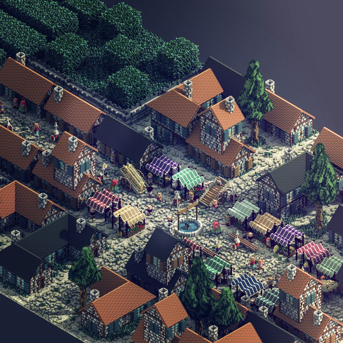 Sir_carma's tweet image. Biggest scene that I did so far! (commission for a not yet announced game) HD here: behance.net/gallery/442133… #MagicaVoxel #gamedev