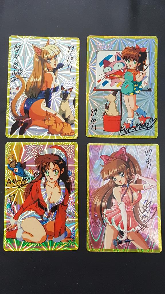 20年くらい前に、香港で試し買いしたカードダスの機械から出てきたカード♪ MON-MON先生の某誌表誌イラストカードには、後に、ご本人にサインを入れていただきました 今思うと、大変失礼な...(^^; あと、キャンディキャンディ♪
