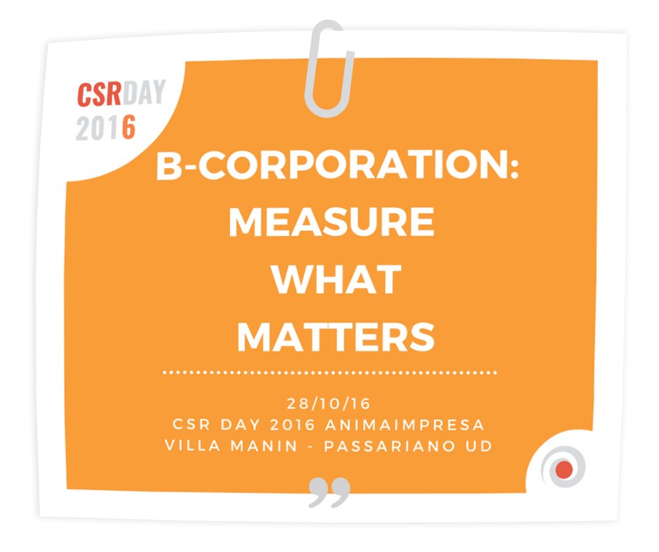 animaimpresa's tweet photo. #CSRDAY2016 @animaimpresa @villamaninevent #BCorp w/ @annamariatuan @nwgspa .@UnipolGroup_PR Scala&Mansutti Broker CDA @cattelan75 partner! https://t.co/gM1tWqhvCg