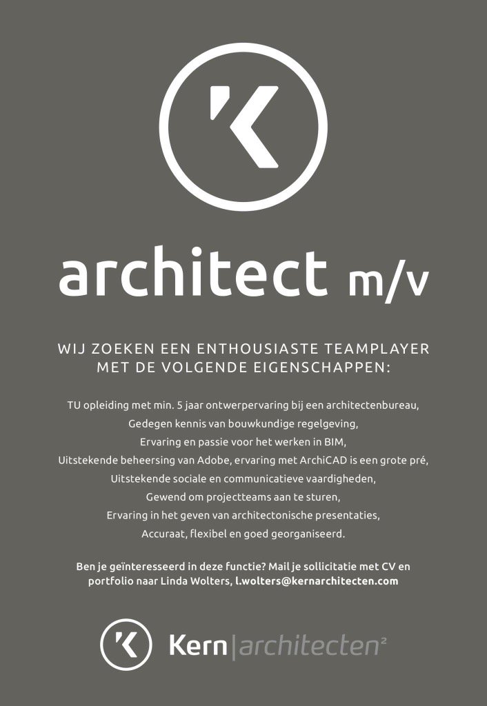 #vacature #architect kernarchitecten.com