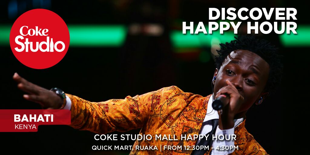 hotsecretz's tweet photo. Happy hour starts early with #CokeStudioKe. Hang out with @BahatiKenya today at Quick Mart. https://t.co/ROBDRlNZ8Y