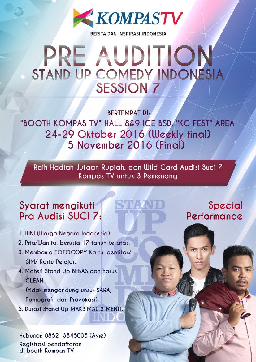 SUCI 7 it's coming! sampai ketemu tanggal 29 Oktober dan 5 November 👋 info lebih lanjut sila hubungi 0852 1384 5005 (Ayie)