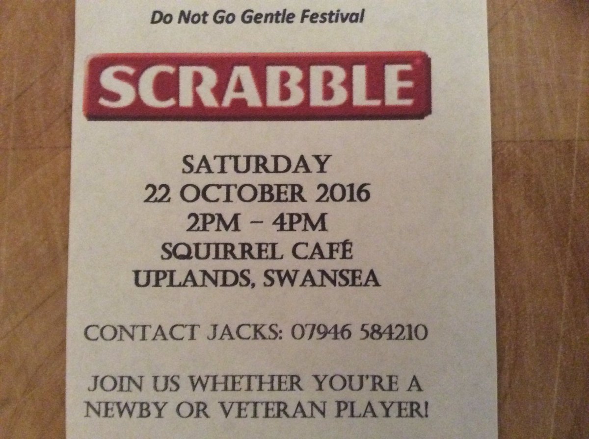 Round 2 of #DNGG16 festival starts off today with scrabble at 2pm followed by #music &amp; #poetry