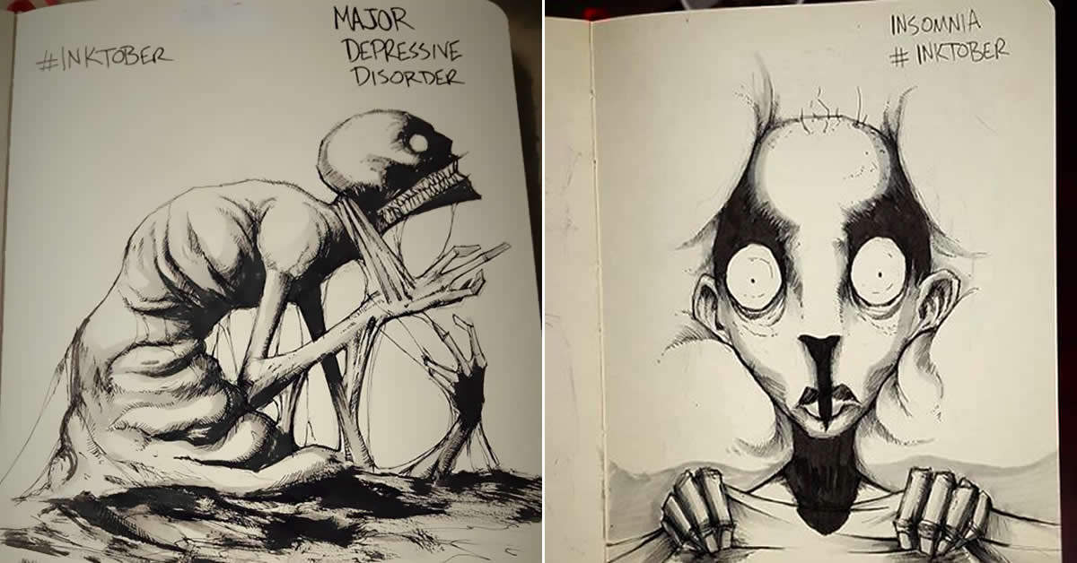 9gag On Twitter Artist Shawn Coss Illustrates Mental Illness And