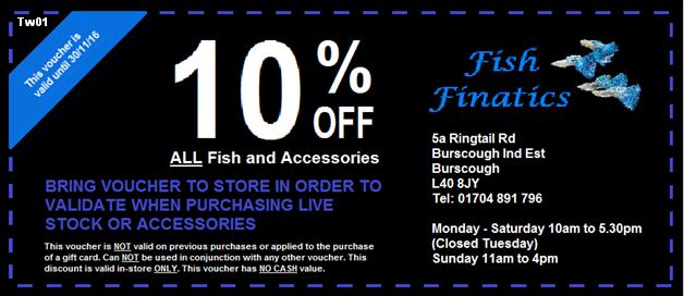 FishFinatics1's tweet image. A little thank you for your support :)   #discountvoucher #tropicalfish #fancygoldfish #discus