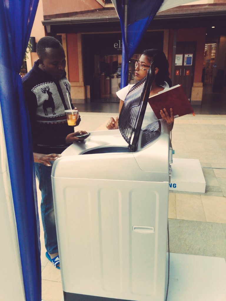 Its_YellowMoon's tweet photo. Customers currently visiting our stand at The Hub,Karen to learn more about Samsung #AddWash and #DualWash washing machines. Don't miss out! https://t.co/ksH82jO9aD