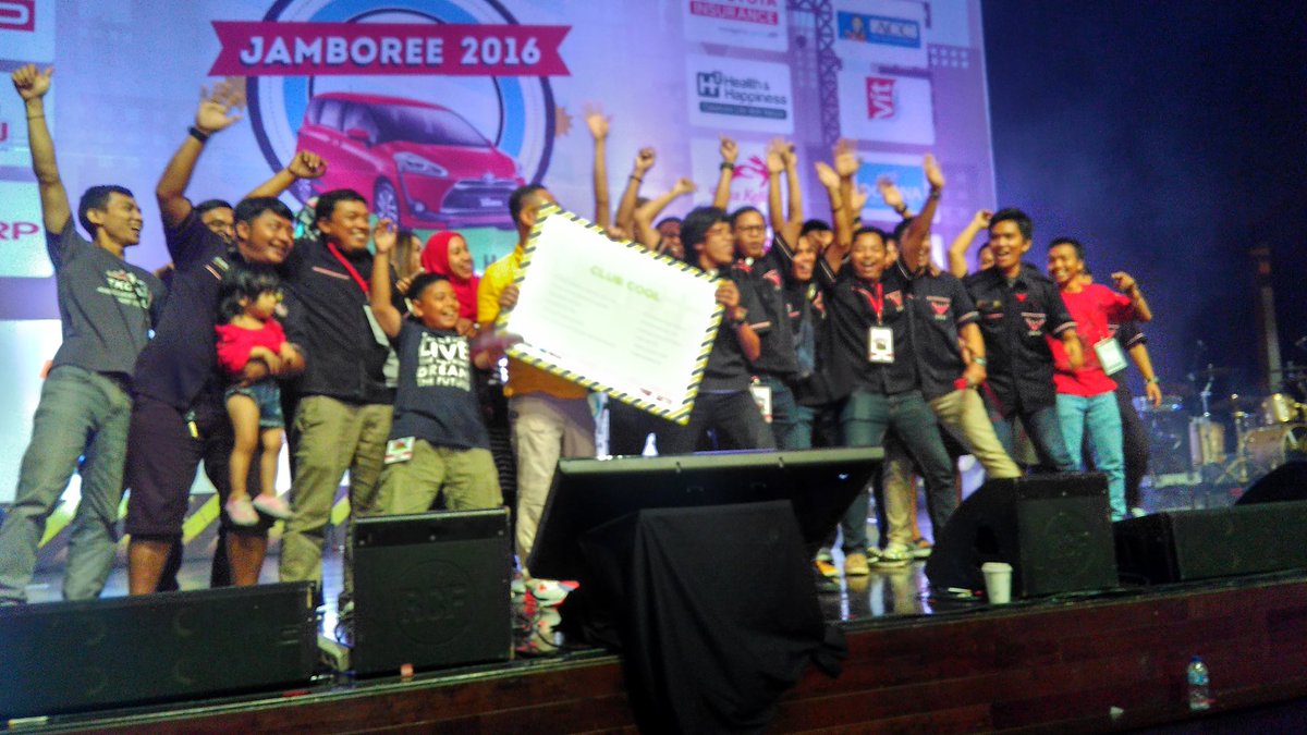 ToyotaID's tweet photo. Selamat kepada @TSVC_Crew dan @TKCI_Official terpilih sebagai runner up pertama dan ke-2 Cool Club #TOC_JAMBOREE2016! You're cool, guys! https://t.co/dXx2DZjjXL