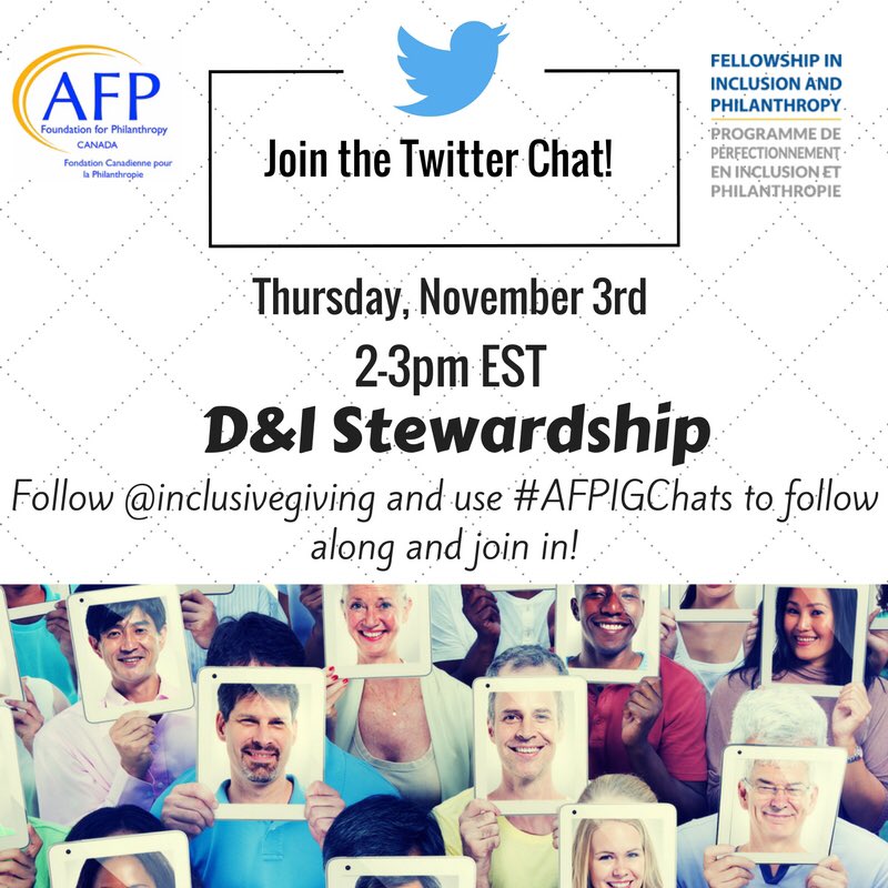 InclusiveGiving's tweet photo. We are excited to announce that our next #twitterchat is on Nov. 3 from 2-3pm being hosted by @iamhelenchoi &amp; @AnnBRosenfield. https://t.co/mIn5916C4R