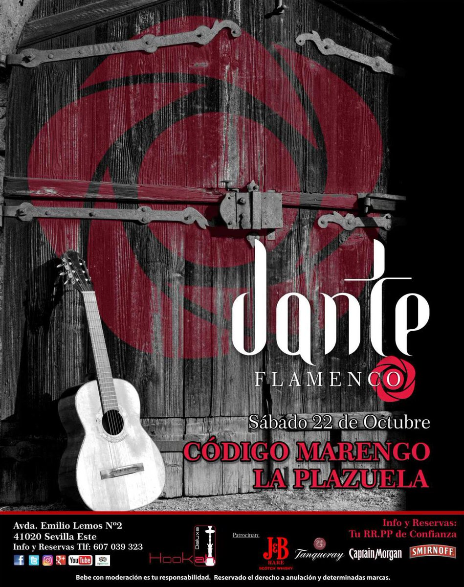 Al mal tiempo buen flamenco, y por eso que mejor que oír cantar a nuestros amigos de Codigo Marengo y @grupolaplazuela 
A partir de las 17h