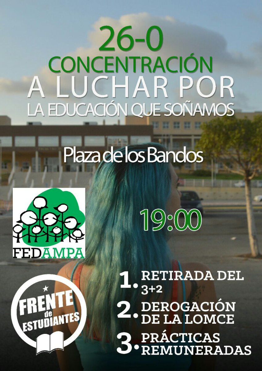 pitiflower's tweet photo. #26O #Salamanca . Plaza de los Bandos. 19:00h. Por el futuro de nuestros hij@s
#EscuelaSomosTodos #fedampa #frentedeestudiantes https://t.co/uZXXrsI8ZS