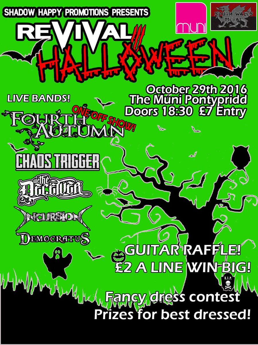 ShadowHappy's tweet image. #Halloween2016 is almost here! Join us at @TheMuniArts for a night of partying! #GuitarRaffle #fancydress #contest #Prizes #party #metal