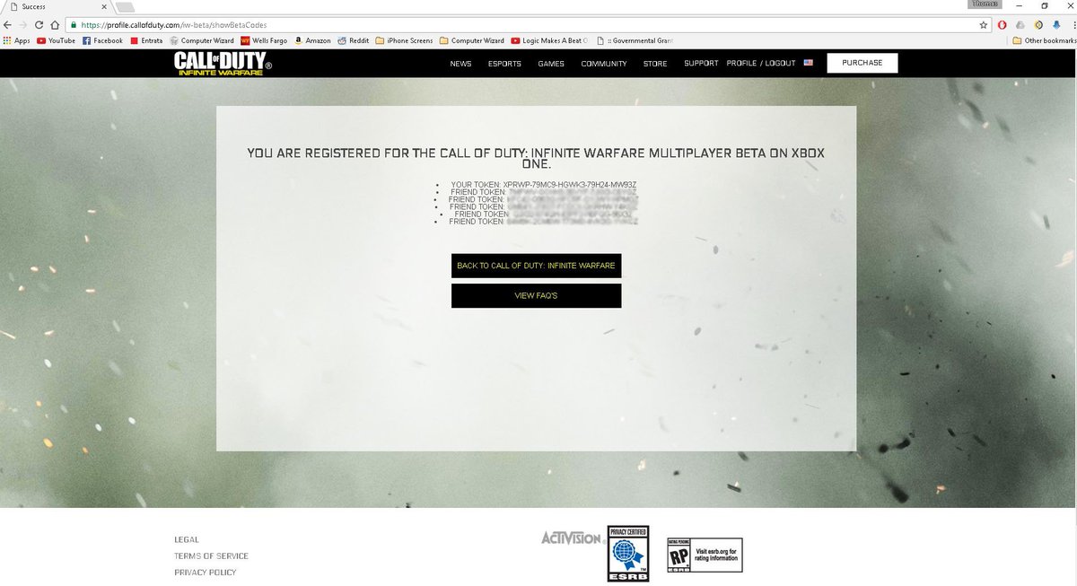 ComputerWizMB's tweet image. Call of Duty: Infinite Warfare BETA CODES / XBOX ONE / $10 EACH / @Retweet_Twitch @ShoutGamers @GamerRetweeters #InfiniteWarfareBETACODE