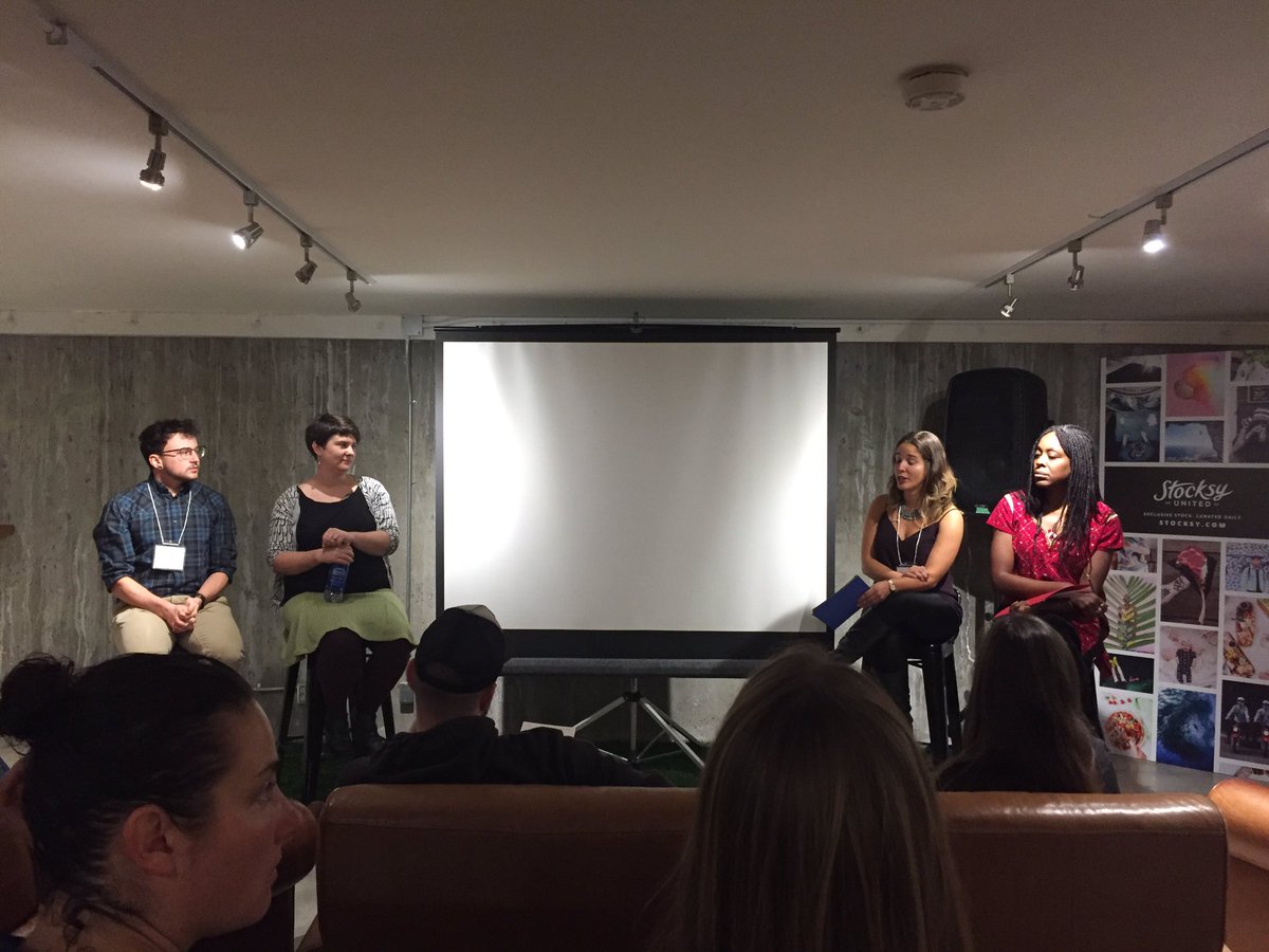 LinleyJena's tweet photo. Panel getting started for today's @diversitechy hackday ✨ #yyjtech https://t.co/a2DMWNmR9T