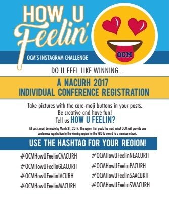 Down time between programs? Tell us how u feelin <a href="/swacurh/">SWACURH</a> on Instagram! Use #OCMHowUFeelinSWACURH on your posts. #SWACURH2016 <a href="/NACURH/">NACURH Inc.</a>