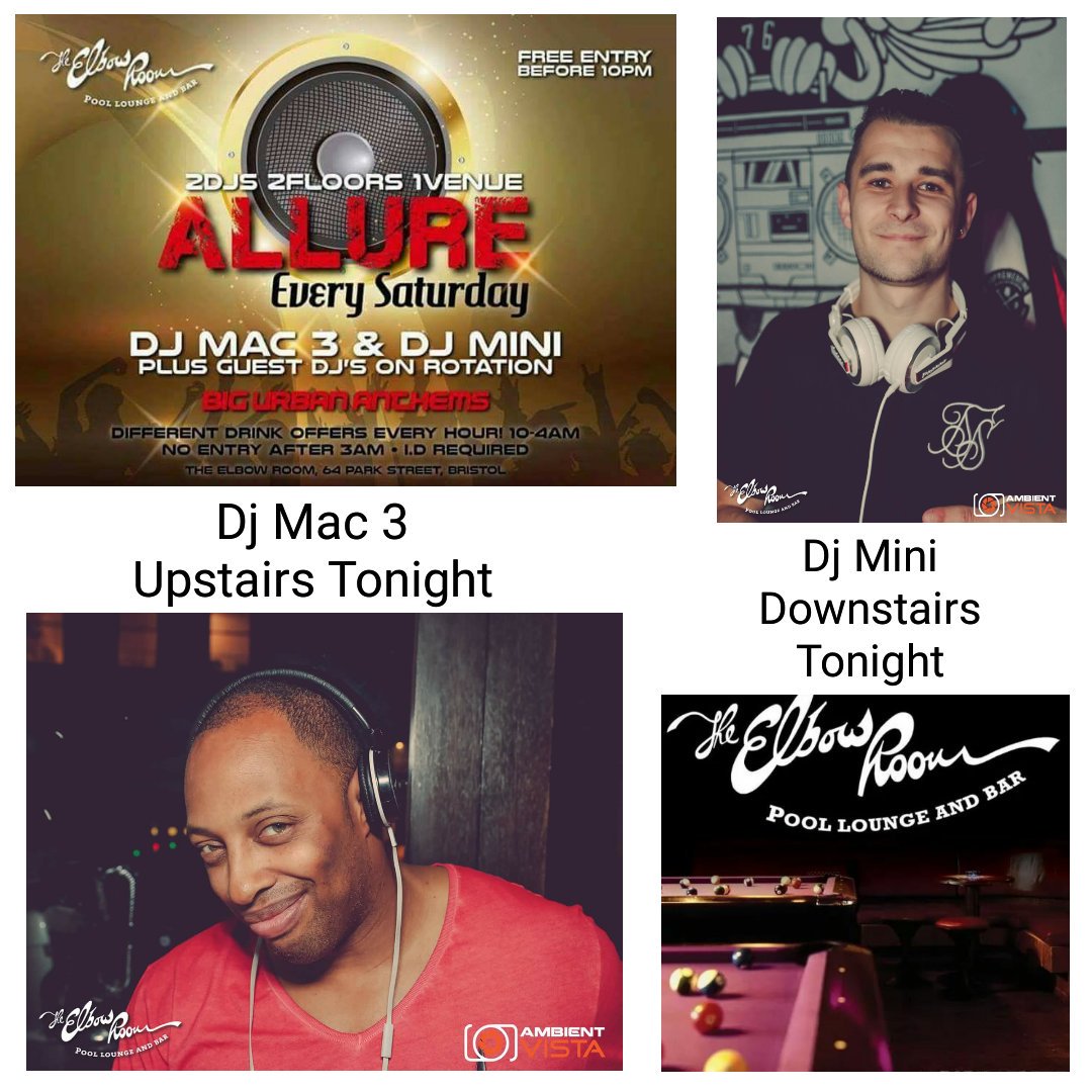 DjMac_3's tweet photo. @ElbowRoomBris @ParkStBristol @DjMac_3 #djmini 2Djs 2Floors 1Venue Elbow Room Free B4 10pm Hourly Drink Deals Till 4am No Entry Aft 3am https://t.co/Pmup7MH2hs