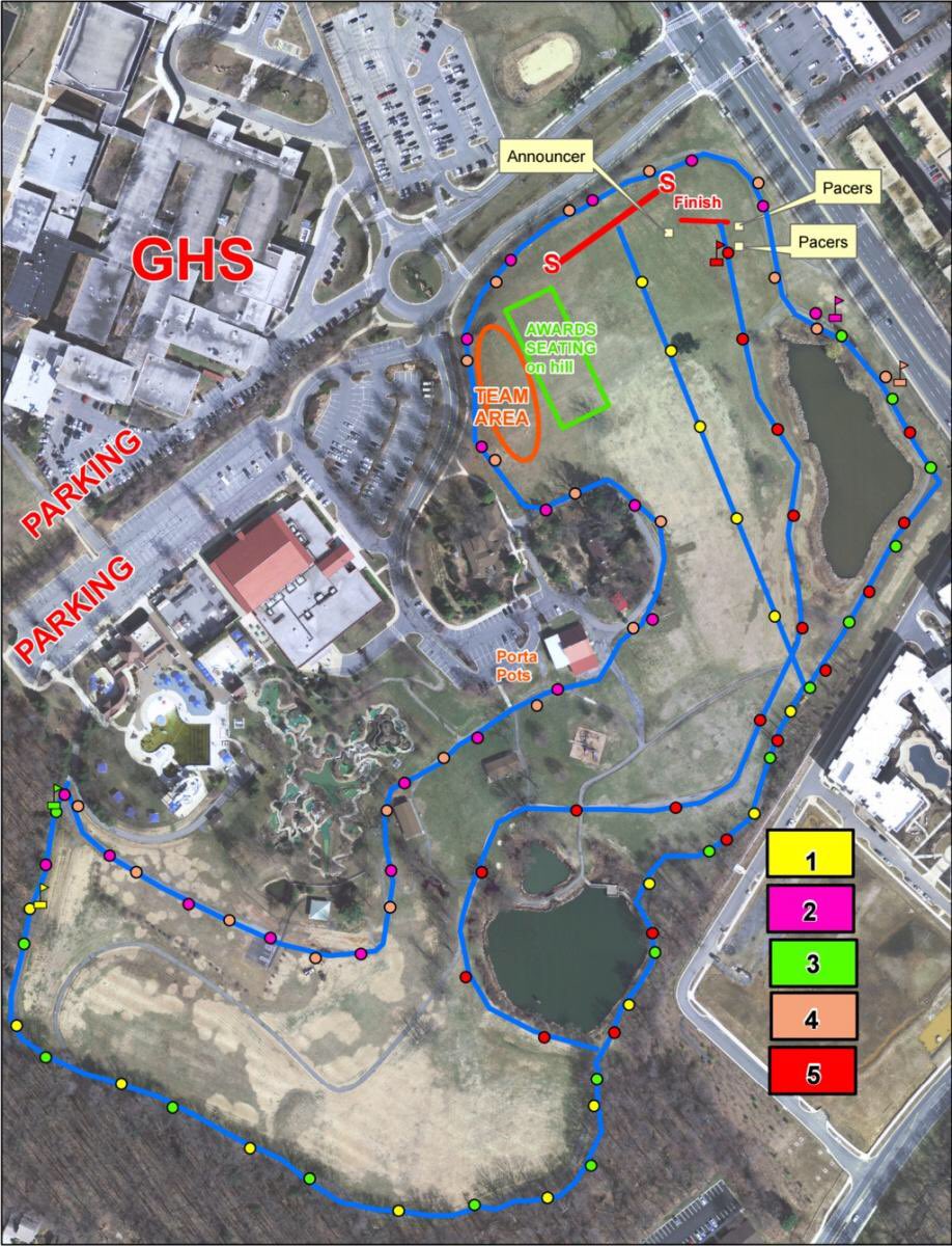 Course map for #MoCoChampsXC at Bohrer Park today.