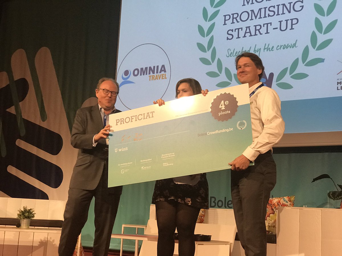 VanhaerenBart's tweet photo. The Winners of the Most Promising Startup content @bolerocrowdfund #KBCSSummit https://t.co/lDU7Ny7Fnh