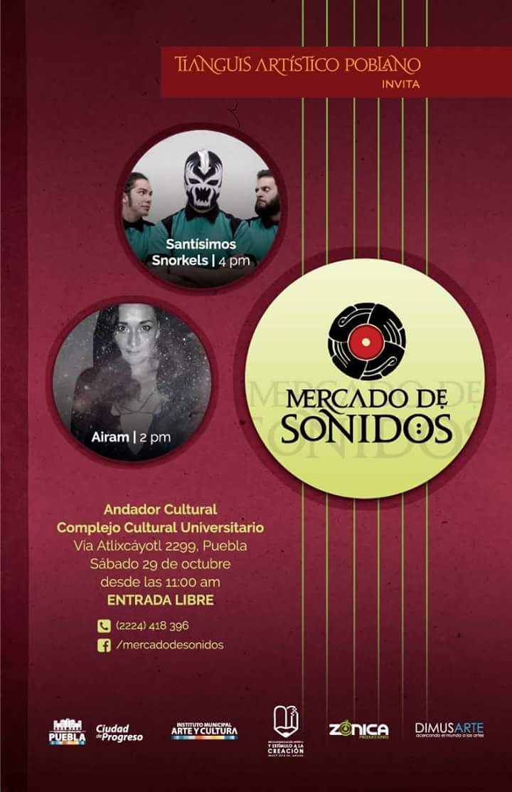 Sábado 29 de octubre. CCU
#SaveTheDate #LosSantisimosSnorkels #MercadoDeSonidos