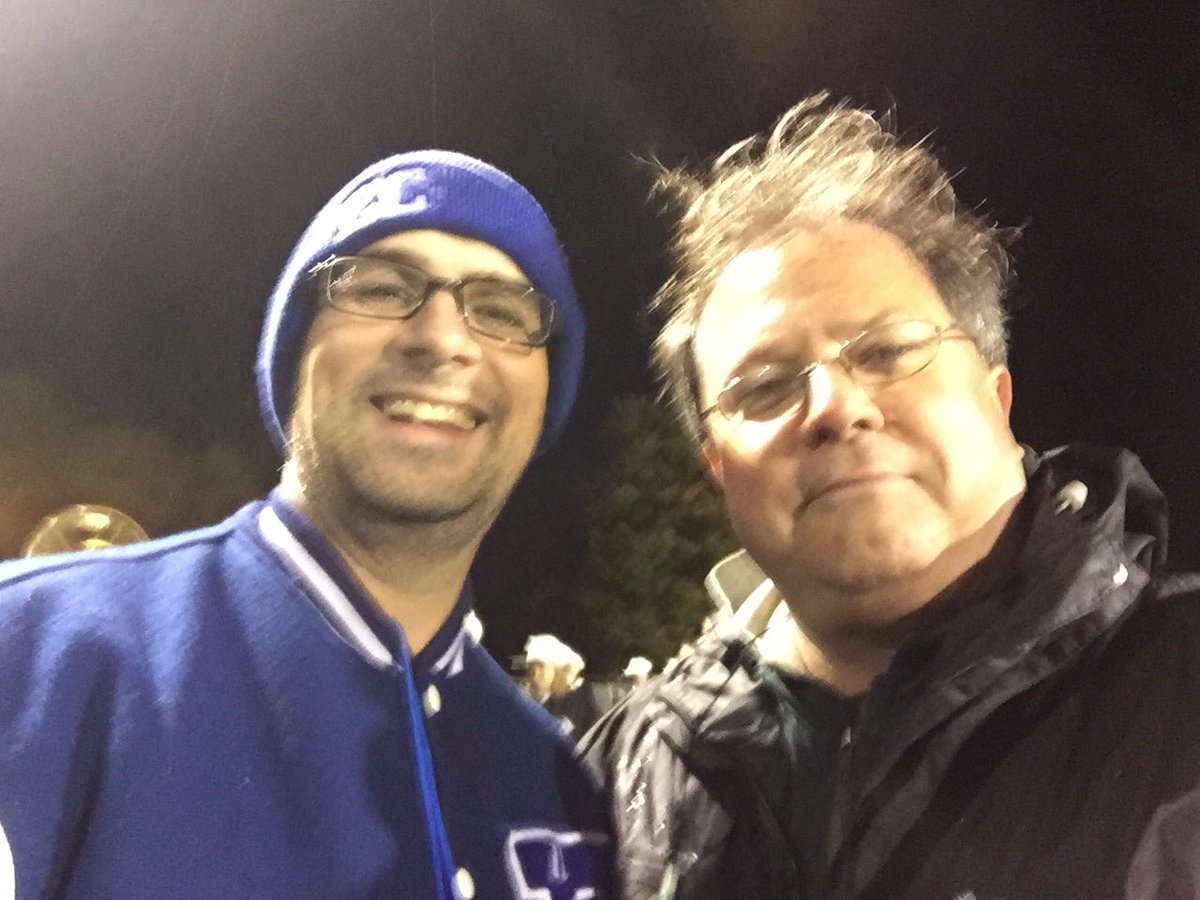 LHSBlueBand's tweet photo. @LCaldwell337 and @DavidWithrow at the Ellwood vs Riverside game #EC_proud #ec_lincoln #LHSBlueBand https://t.co/axzwb3mjbN