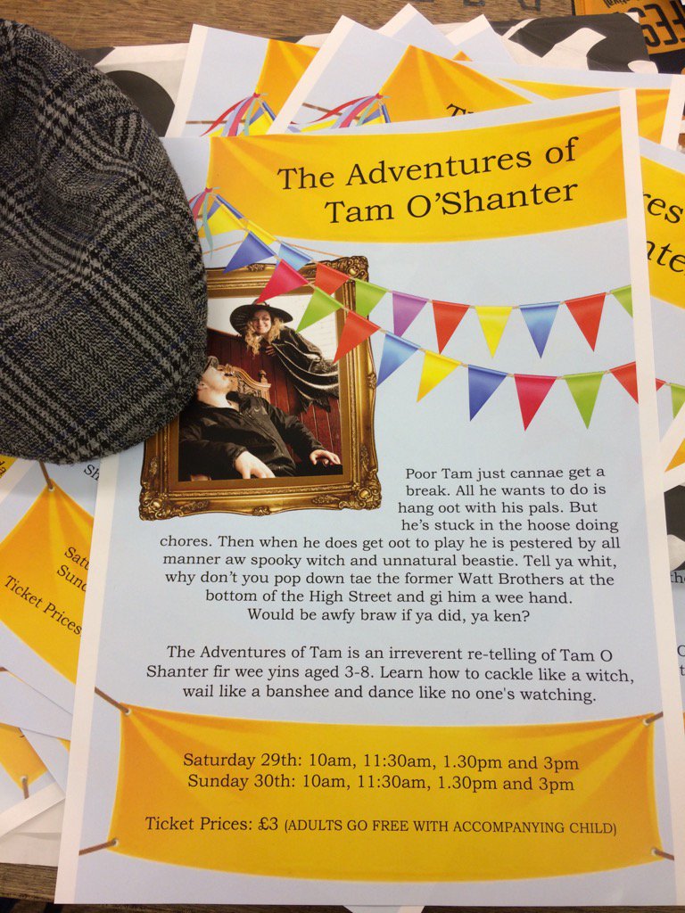 Our lovely posters for #tamoshanter appeared at the old Watt Bros today! #tamfesttakeover <a href="/TamfestAyr/">TamFest Ayr</a>