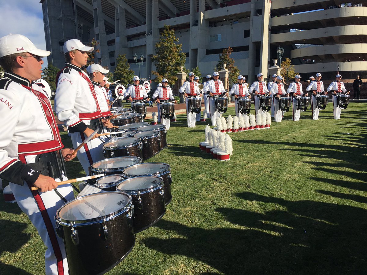 It's GAMEDAY at Williams-Brice with the <a href="/TheCarolinaBand/">The Carolina Bands</a>! USC v UMass. Go Cocks! #SpursUp #BeatUMass #mightysound2016 #builtforloud
