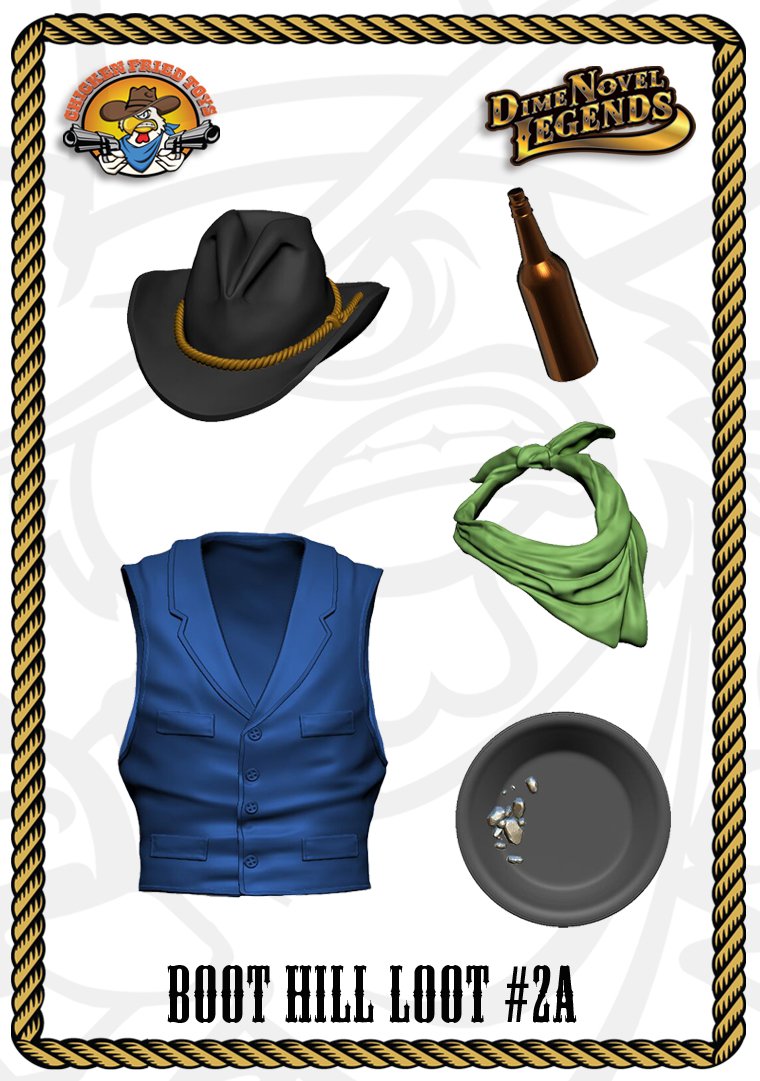 ChickenFriedToy's tweet photo. #dimenovellegends Color mockups of the first two Boot Hill Loot accs sets. https://t.co/MGBqfABD0W https://t.co/dulCh3aFpq