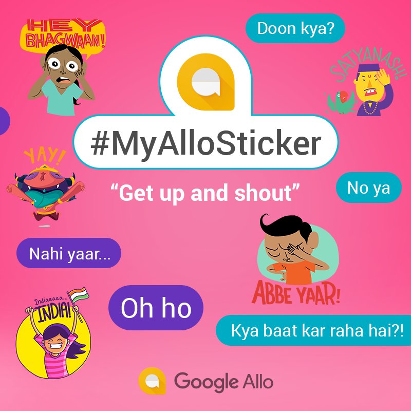GoogleIndia's tweet photo. Tell us your favourite thing to say in a shocking situation and we will turn it into a sticker. #MyAlloSticker #GoogleAllo. https://t.co/EXyNx4zAKG