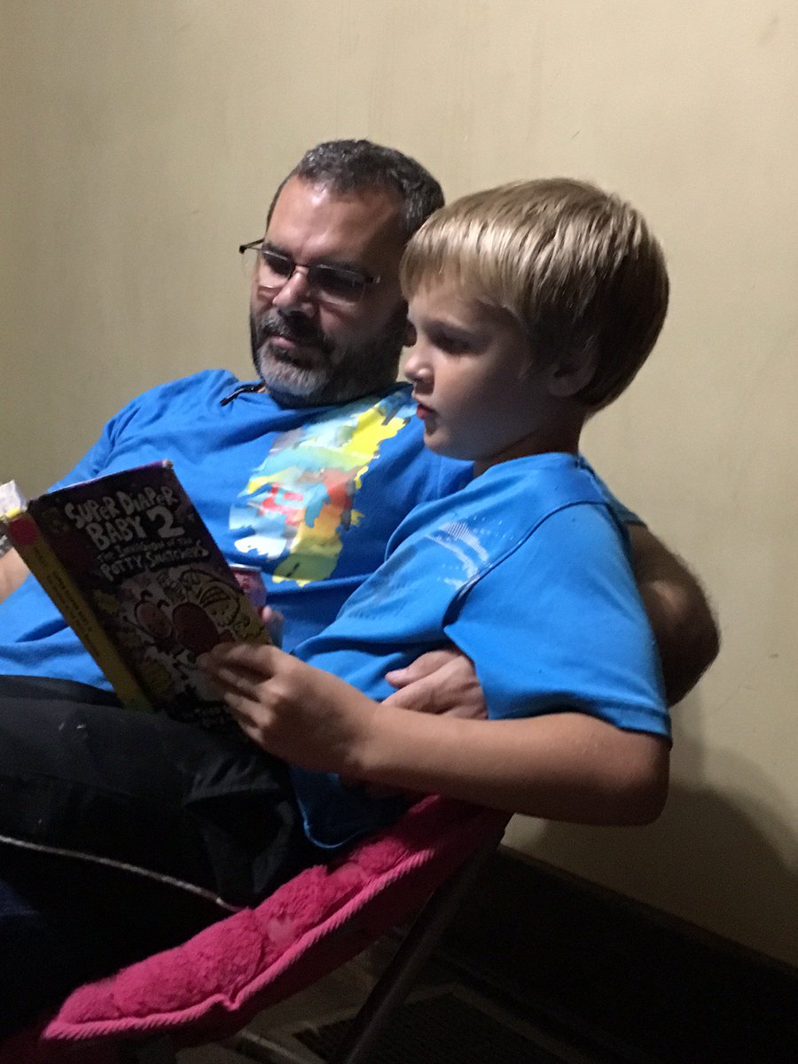 49Technologist's tweet photo. The Adventures of Captain Underpants ... saves day (or, at least our ability to meet our reading goals). #S49Life https://t.co/HTtFrtsmw4