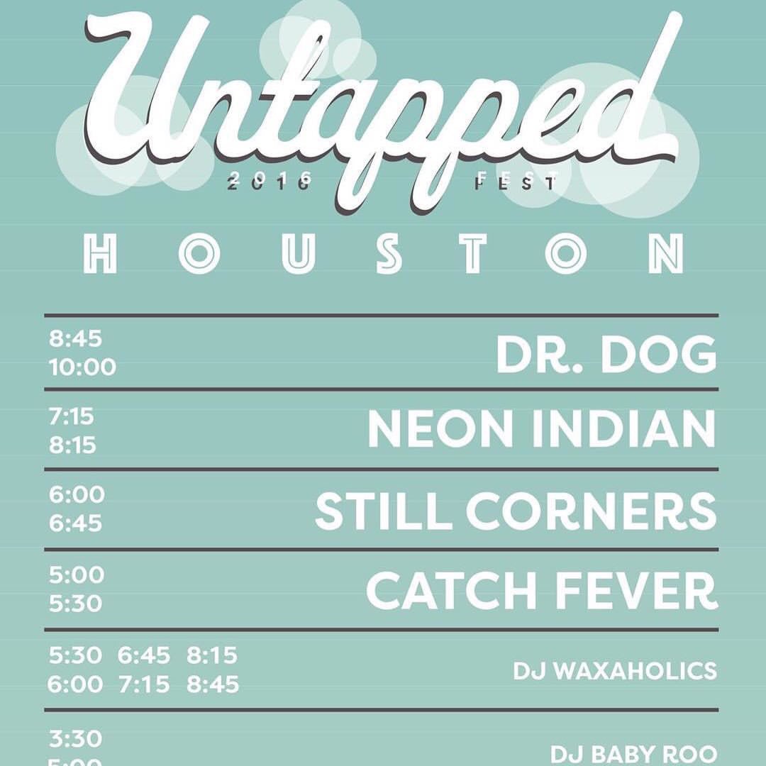 StillCorners's tweet photo. HOUSTON! We're playing @UntappedFest TODAY with @DrDogMusic @NeonIndian & 250 #craftbeers! https://t.co/DSpKWjjjML https://t.co/ss6entyOol