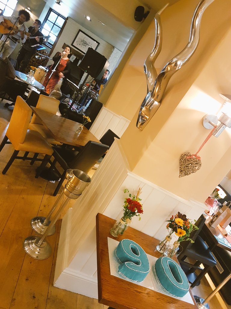 TheBlueAnchor's tweet photo. Happy 90th belated birthday to Luther! If you'd like a private party with us, book online now! #bday #private #party #tadworth #blueanchor https://t.co/mSi2BQLCL0