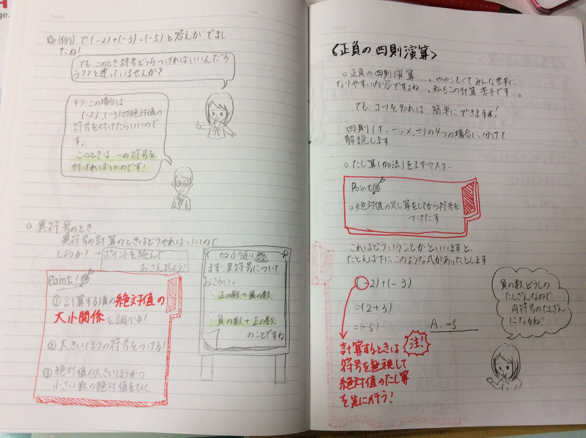 Nanohana Study V Twitter 中学生の皆さんへ Clearで正負の数のノート出しましたので是非見てくださいね Clear Math