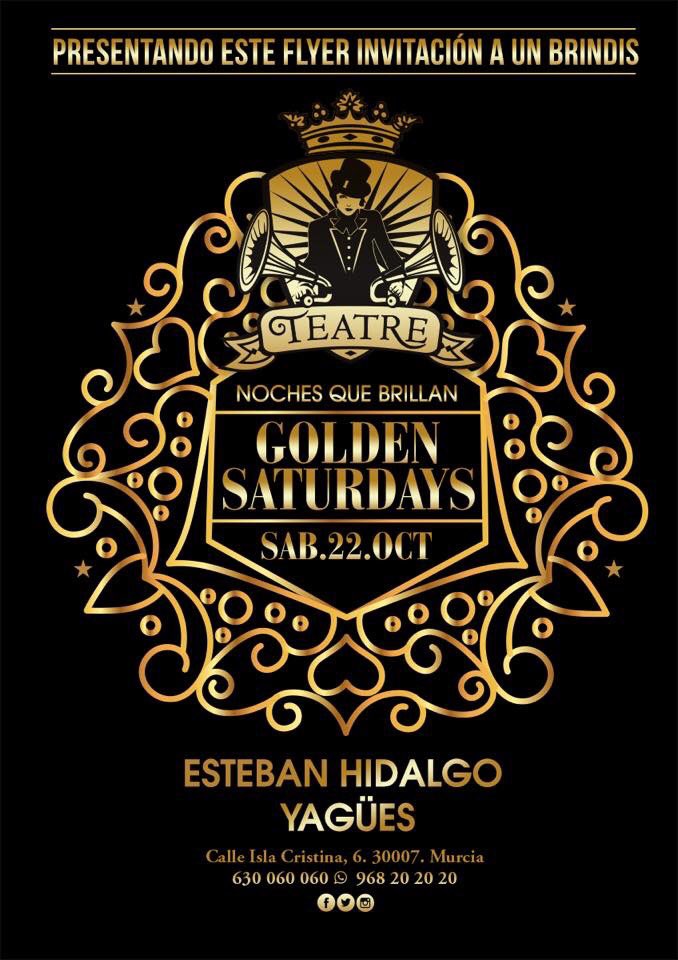 Ya lo sabes, como cada sábado llega la #GoldenSaturdays.
¡¡Sábados elegantes, sábados <a href="/ViveTeatre/">Teatre</a> !!
<a href="/estebanhiser/">Esteban Hidalgo</a> 🔥🔥🔥
#Celebralavida
