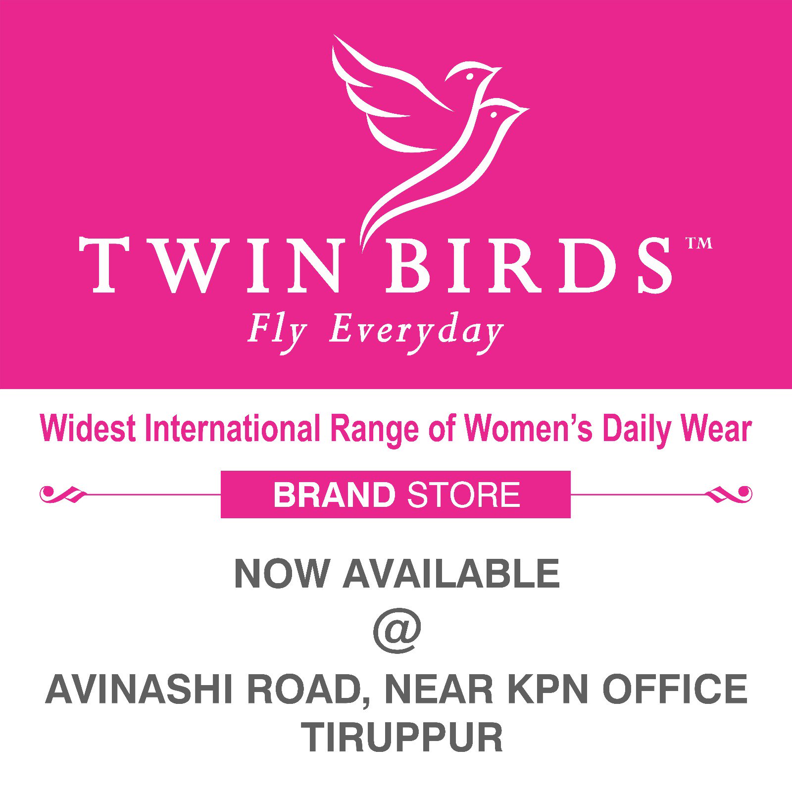 Twin Birds Online on X: Incomparable Women's Wear Destination, Twin Birds  Now Available @ Tiruppur #TwinBirdsLovesTiruppur #HappyShopping   / X